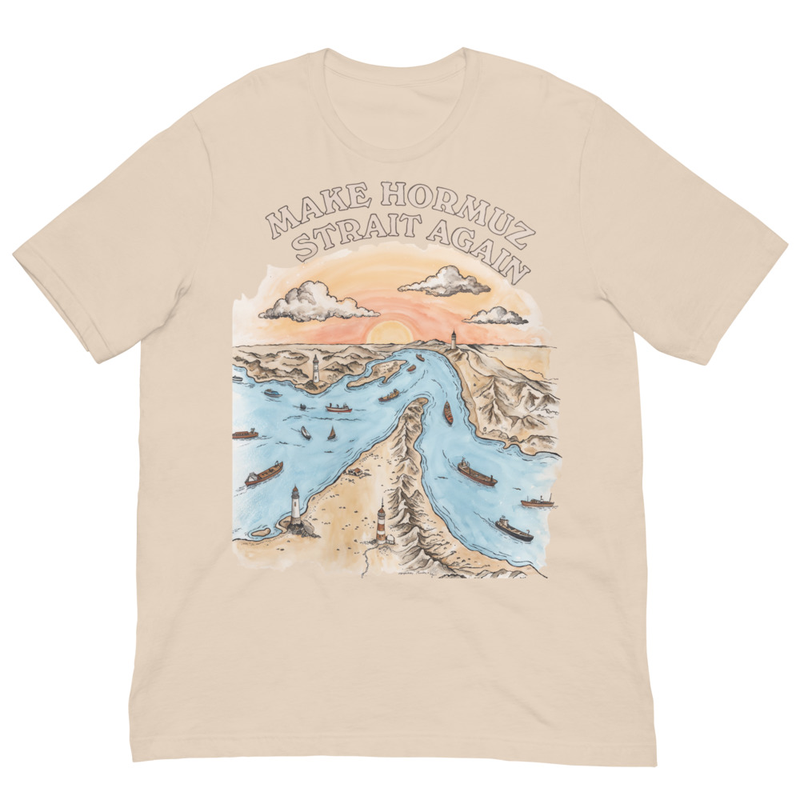 Strait of Hormuz Tee — Soft Cream